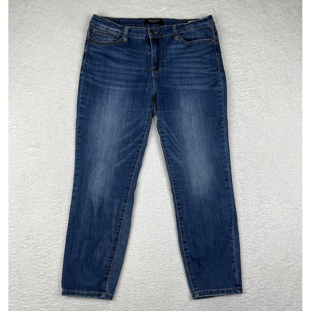 Judy Blue‎ Jeans Womens 32 Blue Wash Slim Fit Mid Rise Stretch Denim Casual